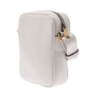 Gucci Logo Weing Leather Shoulder Ivory Line White Bag